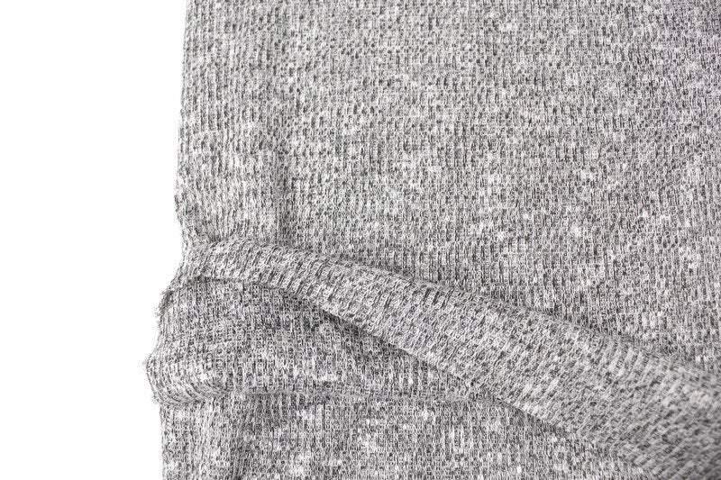 Heather Black and White Rib Sweater Knit Fabric by the yard OSK01024R - Felinus Fabrics