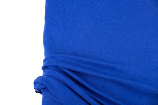 Blue Cotton Spandex Fine Rib Knit Jersey Fabric by the yard - Felinus Fabrics