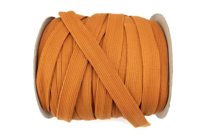Pumpkin Burnt Orange Rib Knit Trim Spaghetti Straps Hollow Tube Tubular Trim 5 yards ATN00984 - Felinus Fabrics