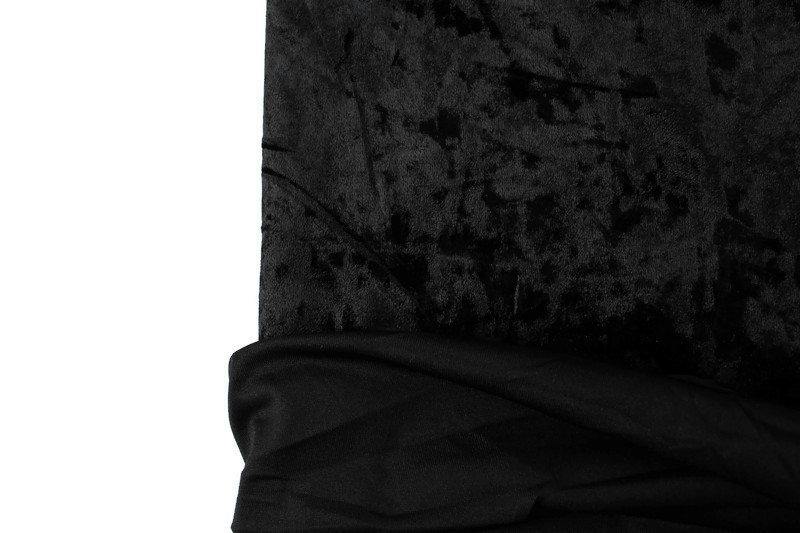 Black Crushed Stretch Velvet Knit Fabric by the yard - Felinus Fabrics