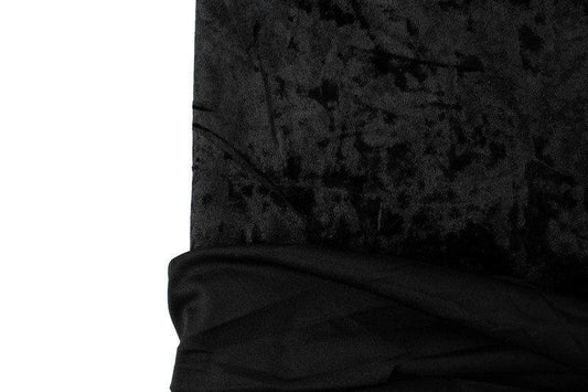 Black Crushed Stretch Velvet Knit Fabric by the yard - Felinus Fabrics