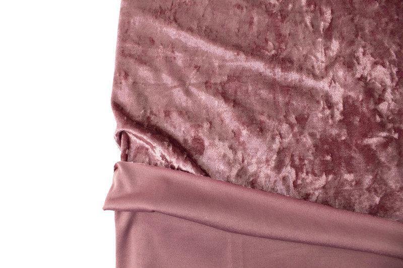 Blush Pink Crushed Stretch Velvet Knit Fabric by the yard - Felinus Fabrics