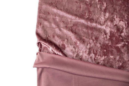 Blush Pink Crushed Stretch Velvet Knit Fabric by the yard - Felinus Fabrics