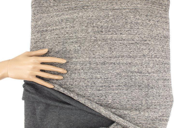 Heather Gray Crinkle Knit Double Face Knit Fabric Designer Fabric High End Fabric by the yard ATK00477R - Felinus Fabrics