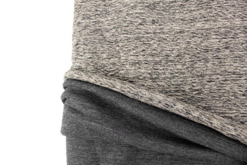 Heather Gray Crinkle Knit Double Face Knit Fabric Designer Fabric High End Fabric by the yard ATK00477R - Felinus Fabrics