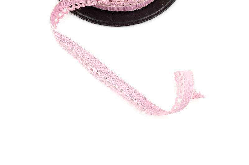 Soft Pink Picot Elastic Plush Trim Lingerie Trim 1/2 inch width x 5 yards ELT00196 - Felinus Fabrics