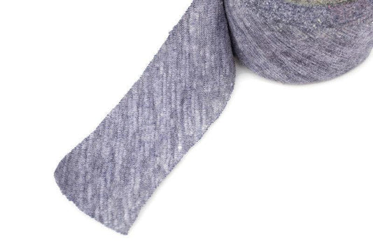 Heather Blue Sweater Knit Bias Tape 1-3/8 inches width x 2 pieces that total 7 yards BST00171 - Felinus Fabrics