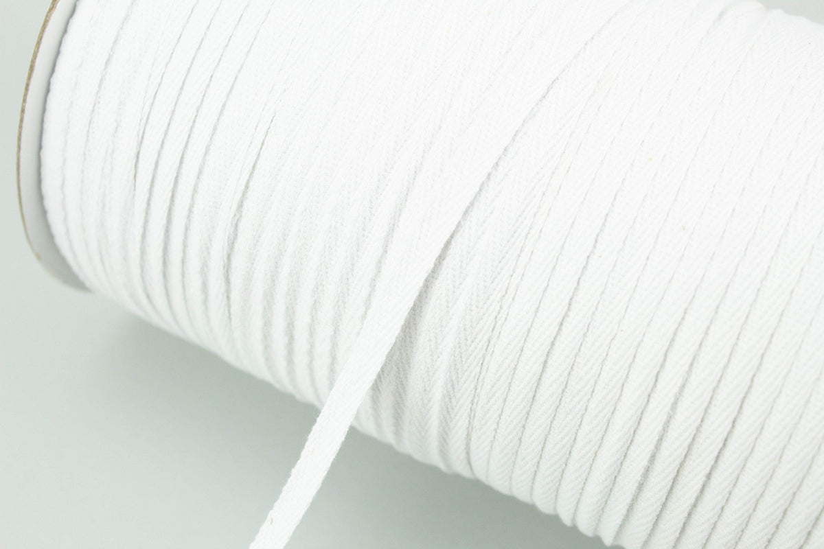 White Cotton Twill Tape Trim 1/4 inch width 100 yards IMPERFECT ATN00845 - Felinus Fabrics