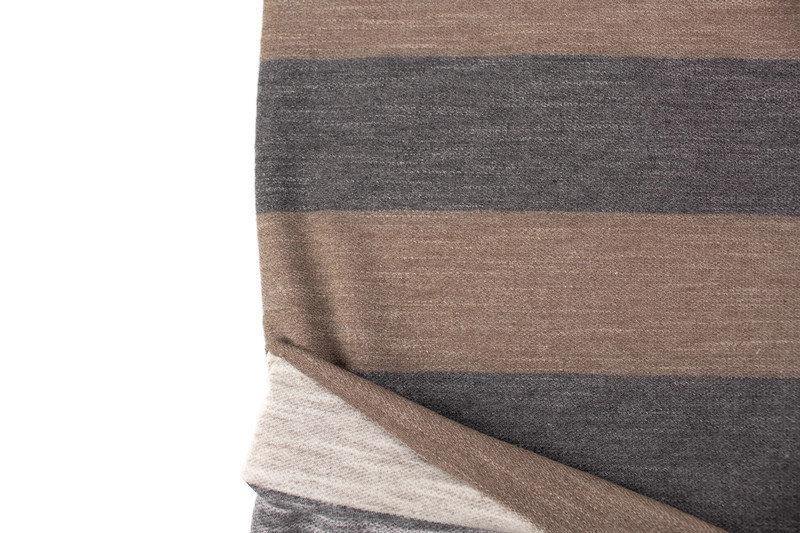 Heather Brown Wide Stripe Baby French Terry Knit Fabric by the yard FTK00795R - Felinus Fabrics