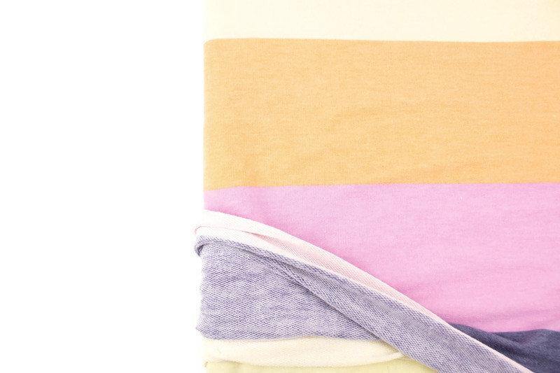 Pink Blue Orange Multi Wide Stripe Baby French Terry Knit Fabric 3 yards FTK00796 - Felinus Fabrics