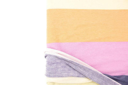 Pink Blue Orange Multi Wide Stripe Baby French Terry Knit Fabric 3 yards FTK00796 - Felinus Fabrics