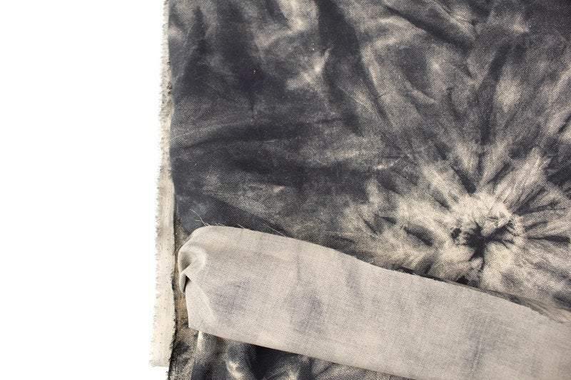 Black and Pale Beige Tie Dye Graphic Print Cotton Fabric Light Weight Woven Shirting Designer Fabric by the yard - Felinus Fabrics