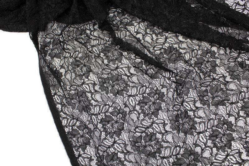 Black Floral Lace Fabric Designer Lace by the yard - Felinus Fabrics