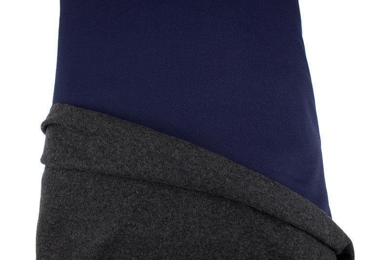 Dark Blue and Gray Wool Blend Double Face Sweater Knit Double Sided Reversible Knit Fabric by the yard OSK01073R - Felinus Fabrics
