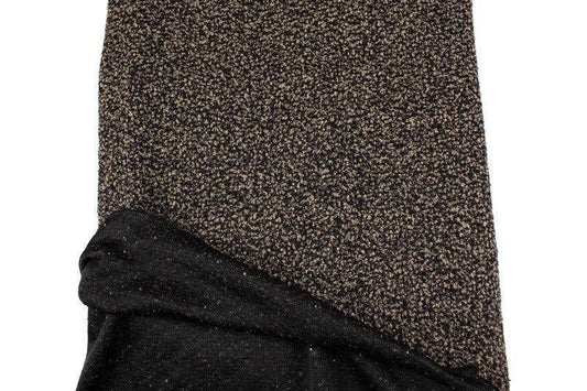 Beige and Black Boucle Fancy Open Weave Sweater Knit Fabric by the Yard - Felinus Fabrics