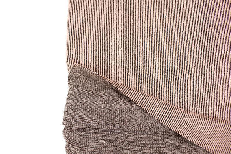 Peach Pink and Black Narrow Vertical Stripe Jacquard Knit Fabric by the yard STK00261R - Felinus Fabrics