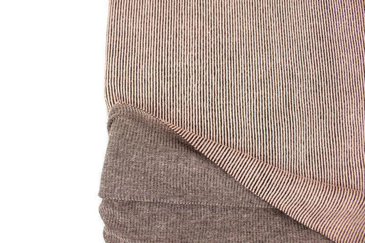 Peach Pink and Black Narrow Vertical Stripe Jacquard Knit Fabric by the yard STK00261R - Felinus Fabrics