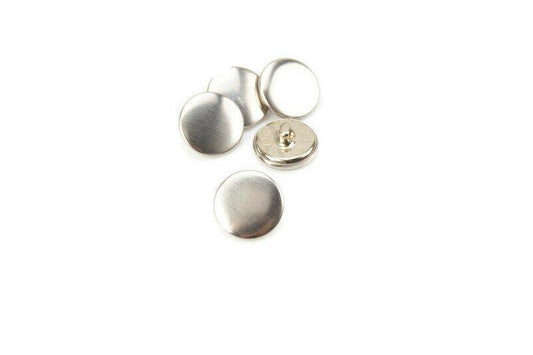 18mm Silver Flat Buttons 5 Pieces - Felinus Fabrics