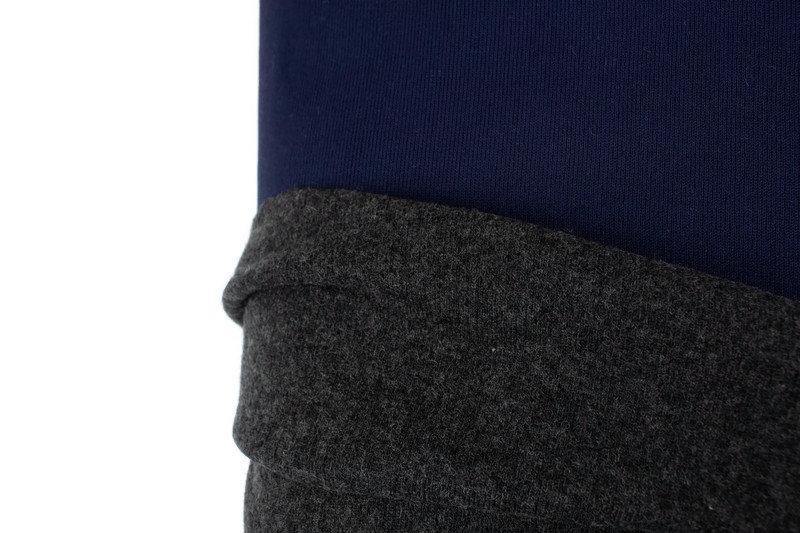 Dark Blue and Gray Wool Blend Double Face Sweater Knit Double Sided Reversible Knit Fabric by the yard OSK01073R - Felinus Fabrics