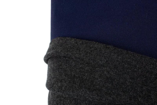 Dark Blue and Gray Wool Blend Double Face Sweater Knit Double Sided Reversible Knit Fabric by the yard OSK01073R - Felinus Fabrics