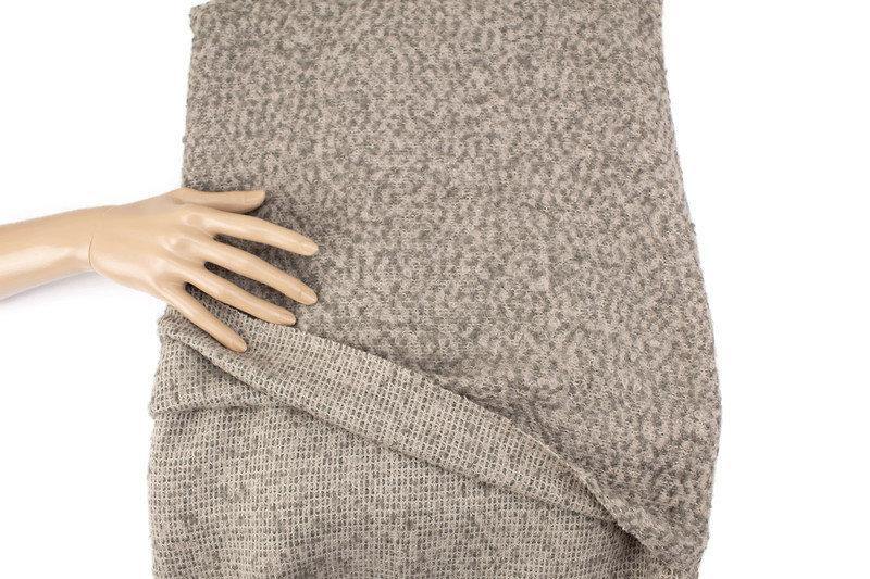 Beige and Gray Boucle Tweed Woven Fabric by Designer Fabric the yard Extra Wide - Felinus Fabrics