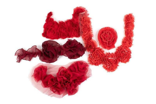 Red Fancy Applique Variety Bundle Pack 5 Pieces SPK00128 BEST DEAL - Felinus Fabrics