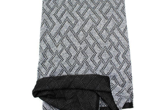 Heather Gray and Black Geometric Diamond Design Double Face Sweater Knit Fabric 42 inches length OSK01077 - Felinus Fabrics