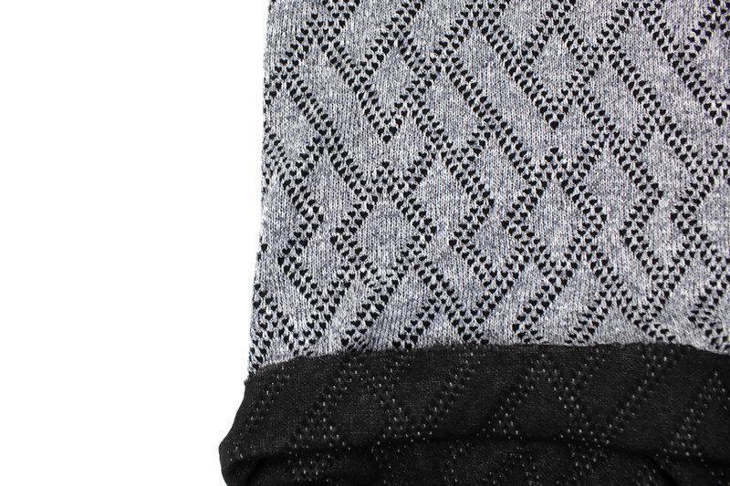 Heather Gray and Black Geometric Diamond Design Double Face Sweater Knit Fabric 42 inches length OSK01077 - Felinus Fabrics