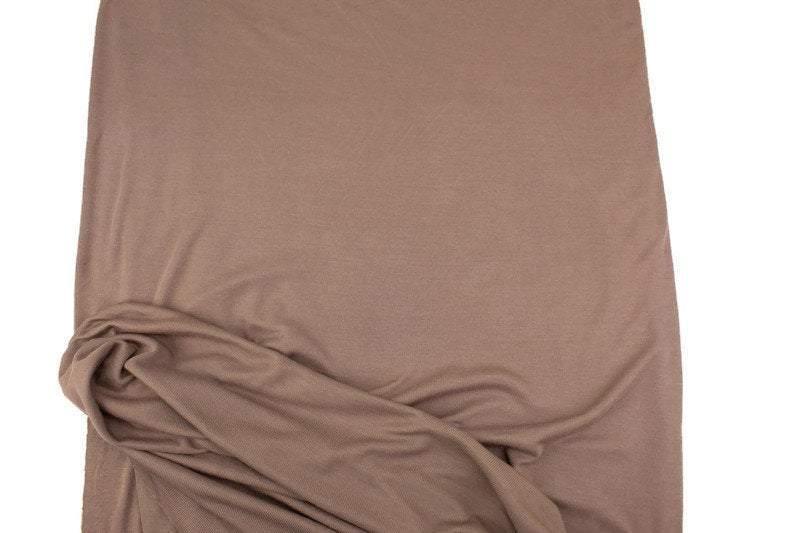 Milk Chocolate Brown Fine Rib Knit Jersey Fabric 1.5 yards ATK00485A - Felinus Fabrics