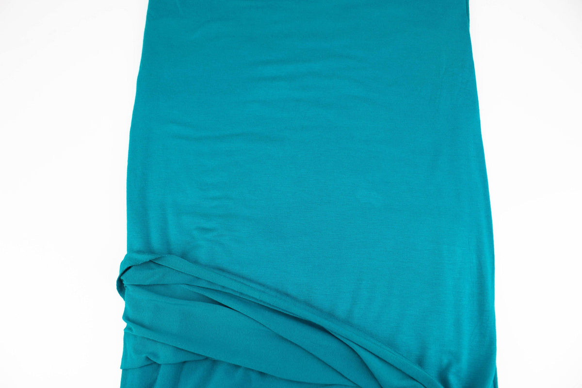 Teal Knit Jersey Fabric by the yard ATK00487R - Felinus Fabrics