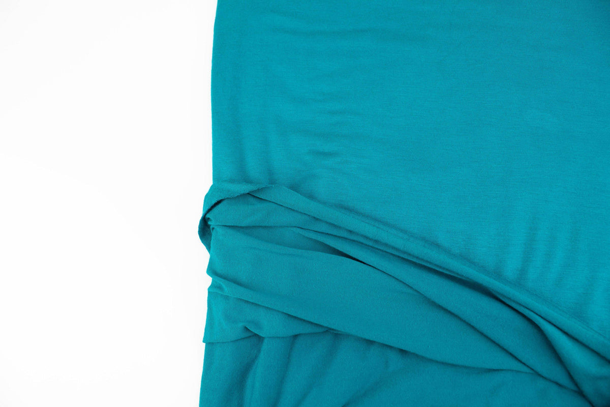 Teal Knit Jersey Fabric by the yard ATK00487R - Felinus Fabrics