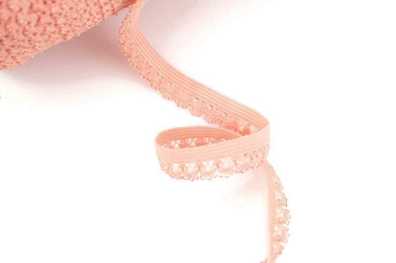 Coral Fancy Picot Elastic Trim Lingerie Trim Half Inch Width x 5 yards ELT00203 - Felinus Fabrics