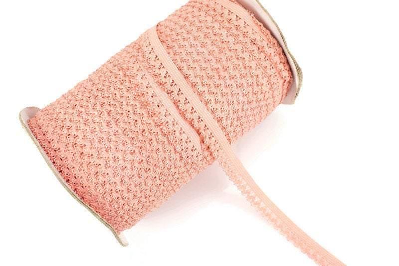 Coral Fancy Picot Elastic Trim Lingerie Trim Half Inch Width x 5 yards ELT00203 - Felinus Fabrics