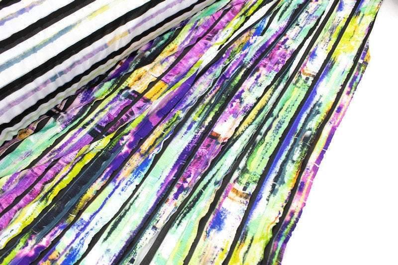 Purple Multi Ruffled Tier Knit Fabric by the yard ATK00497R - Felinus Fabrics