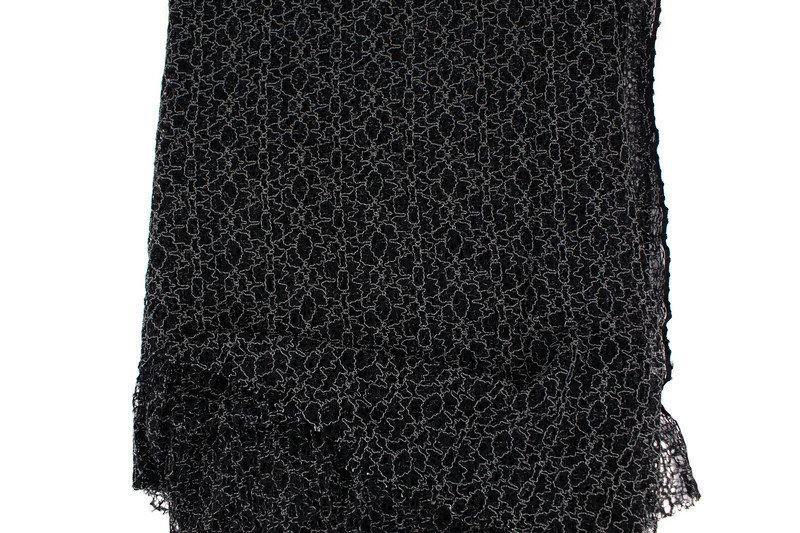 Black and Gray Spider Web Modern Lace Fabric Non Stretch 1 yard 33 inches - Felinus Fabrics