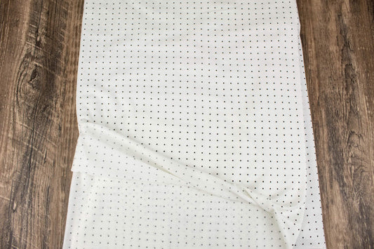 Off White and Black Mini Polka Dot Knit Jersey Fabric by the yard PDK00706R - Felinus Fabrics