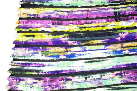 Purple Multi Ruffled Tier Knit Fabric by the yard ATK00497R - Felinus Fabrics