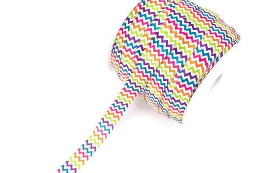 Rainbow Color Fold Over Elastic Trim 5 yards ELT00206 - Felinus Fabrics