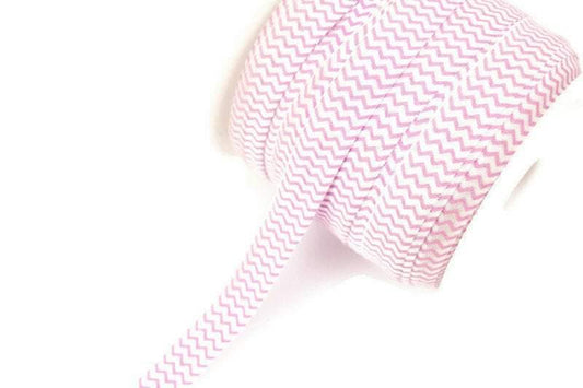 Light Pink Chevron  Fold Over Elastic Trim 5 yards ELT00205 - Felinus Fabrics