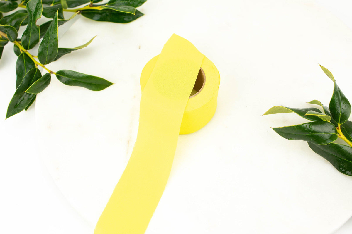 Yellow Crepe Georgette Woven Bias Tape Binding Tape Trim 1.25 inches width x 6.5 yards BST00207 - Felinus Fabrics