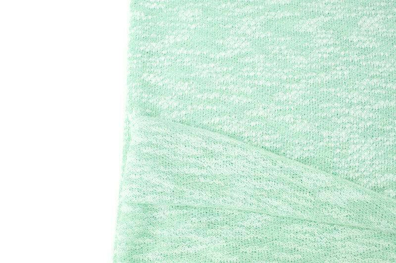 Heather Mint and Off White Open Weave Sweater Knit Fabric by the yard OSK01092R - Felinus Fabrics