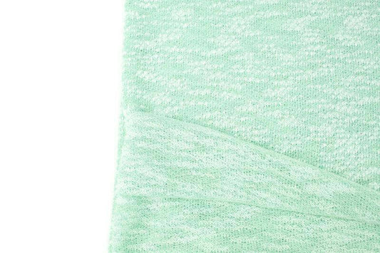Heather Mint and Off White Open Weave Sweater Knit Fabric by the yard OSK01092R - Felinus Fabrics