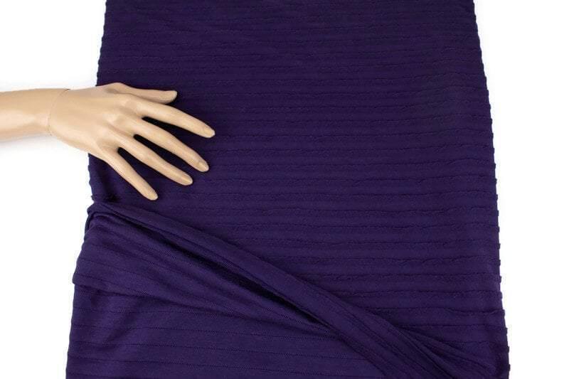 Dark Purple Pleated Sweater Knit Fabric by the yard - Felinus Fabrics
