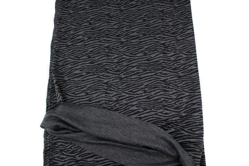 Black and Gray Animal Print Jacquard Sweater Knit Fabric by the yard - Felinus Fabrics