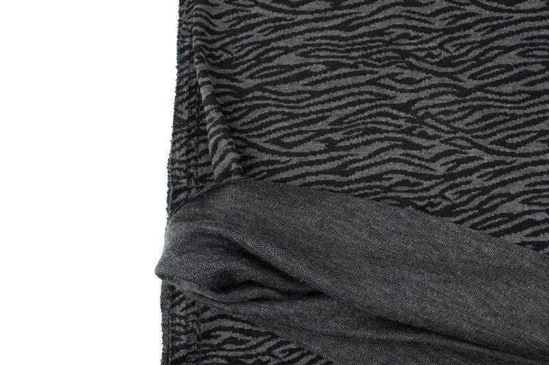 Black and Gray Animal Print Jacquard Sweater Knit Fabric by the yard - Felinus Fabrics
