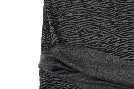 Black and Gray Animal Print Jacquard Sweater Knit Fabric by the yard - Felinus Fabrics