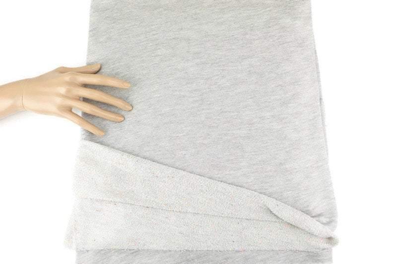 Light Heather Gray Birthday Cake Sprinkles French Terry Knit Fabric by the yard - Felinus Fabrics