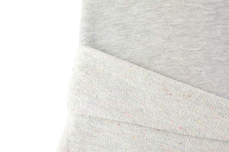 Light Heather Gray Birthday Cake Sprinkles French Terry Knit Fabric by the yard - Felinus Fabrics