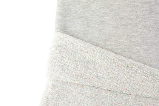 Light Heather Gray Birthday Cake Sprinkles French Terry Knit Fabric by the yard - Felinus Fabrics