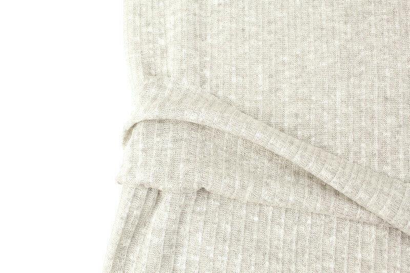 Heather Light Warm Gray Rib Sweater Knit Fabric by the yard - Felinus Fabrics